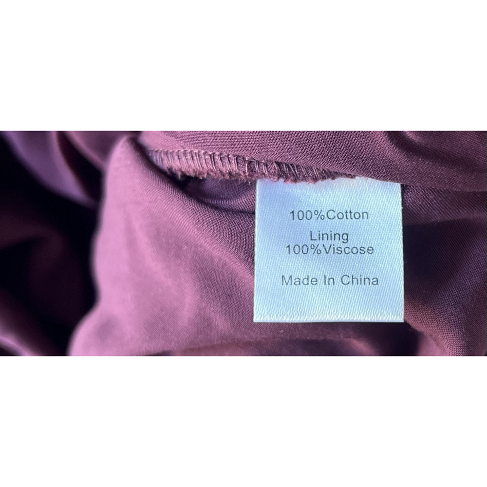 NWD Tuckernuck Maxi Dress 3XL Burgundy Calliope Merlot Lace Eyelet Puff Sleeve - Picture 10 of 10
